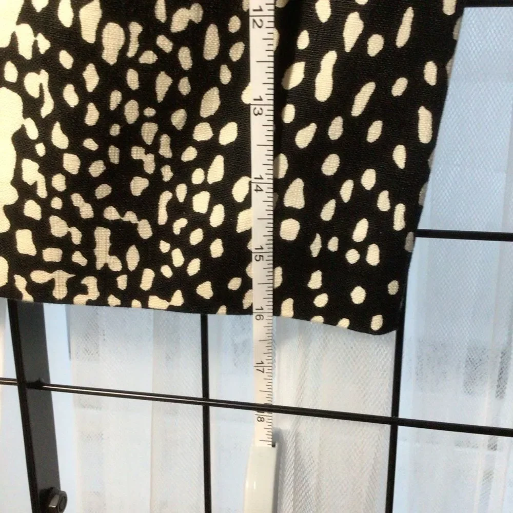 J. Crew Black and Cream Abstract Spot 100% Cotton Mini Skirt NWT